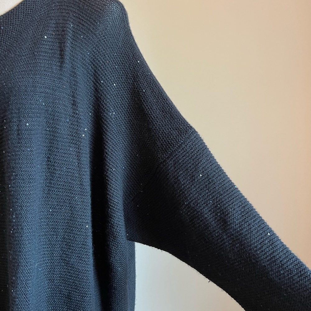 Eskandar Open Front Oversized Black Cardigan Lagenlook One Size - Picture 3 of 6